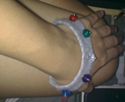 Felted Bangle - worn