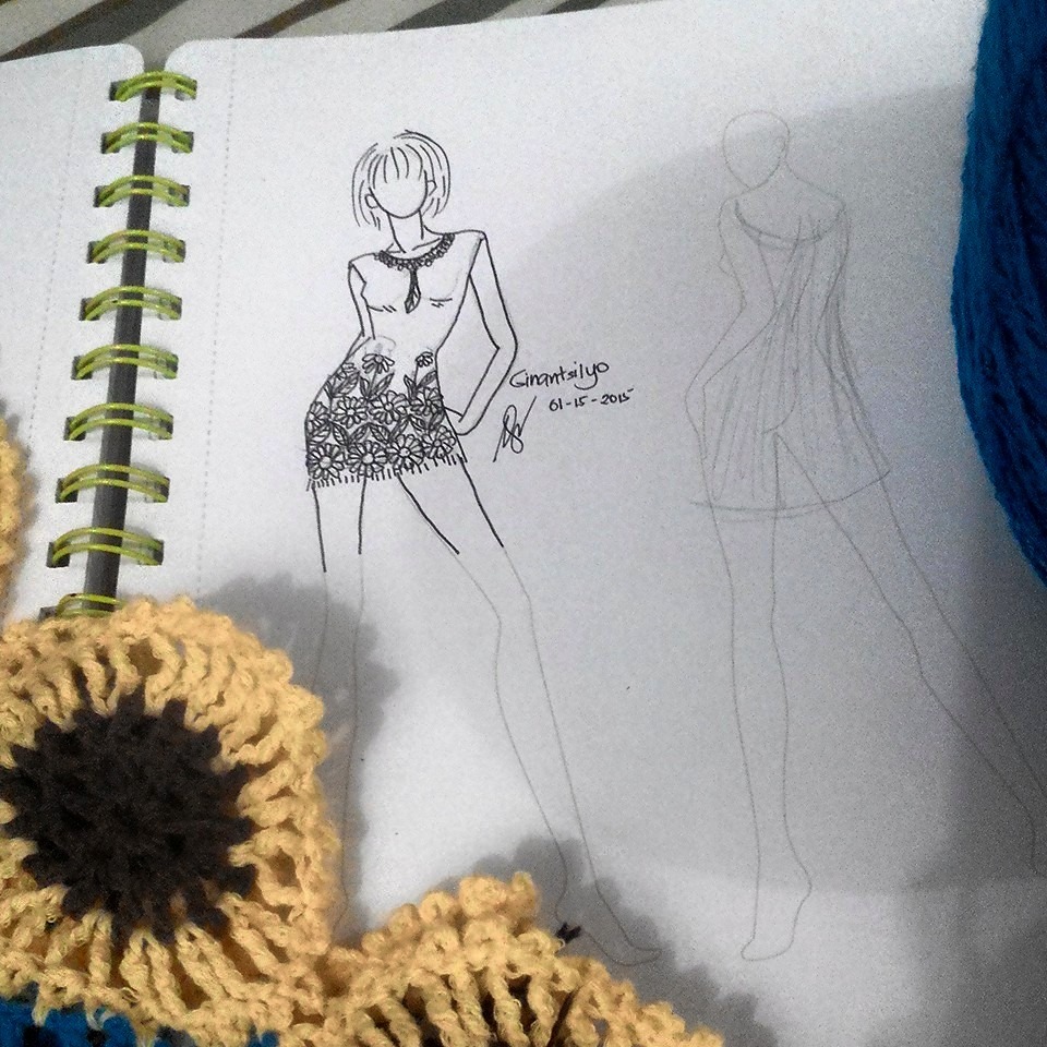 Concept Design / Sketch of the Sunflower Dress